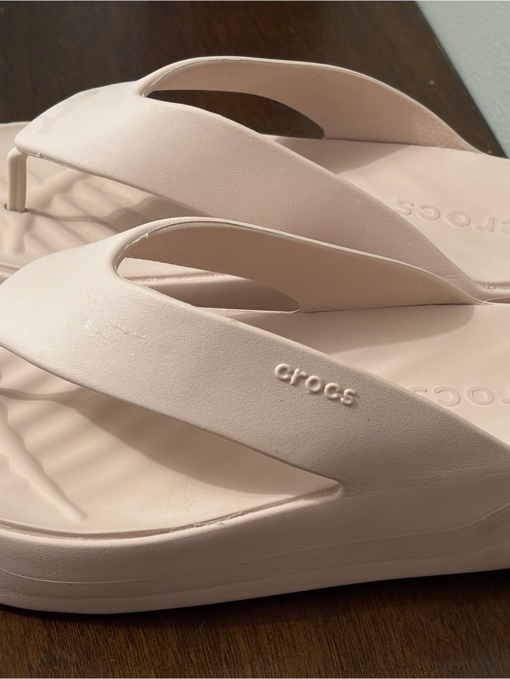 CROCS Women's Platform Flip Sandals in Pale Pink - Picture 2 of 3